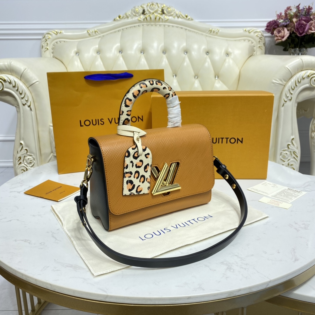 Louis Vuitton TWIST MM Handbag Epi Leather M58689 Gold Cipango